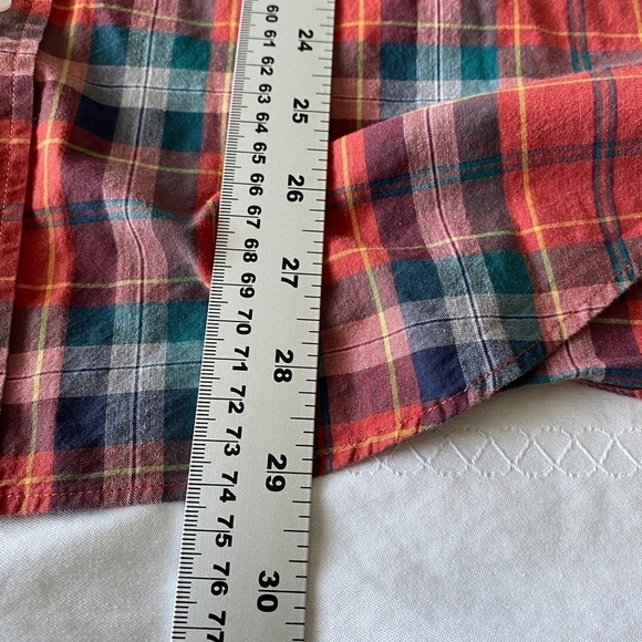 J. Crew Mercantile Flex Men's Red Plaid Long Sleeve Button Down Shirt Size Large - Picture 10 of 11
